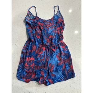 VTG Hawaiian Tropic Romper L Striped Beach Multicolor Sleeveless V-Neck Size XL